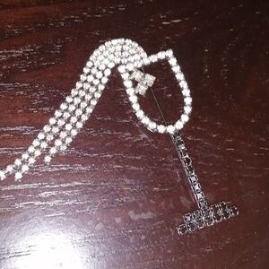 Cascade Crystals From Wine Glass Large Brooch